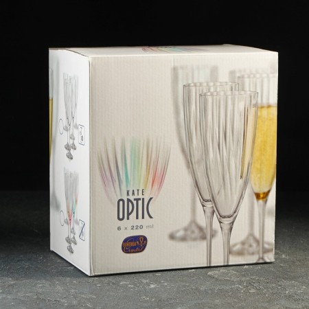 A set of glasses for champagne "Kate", 220 ml, 6 pcs-2