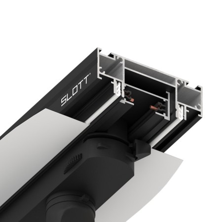 Intruder (profile) for embedding a single -phase track in the tension ceiling Novotech, 29x2000x72.3 mm, black color-2