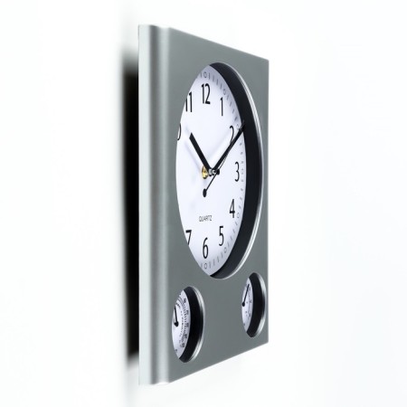 Wall clock "Fidelity", 29.5 x 25 cm, D-20 cm, thermometer, hygrometer, discrete move-1