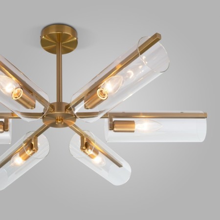 Ceiling Lamp EUROSVET TROMPETA 70144/6, E14, 6x60W, 740x740x310 mm, brass color-1