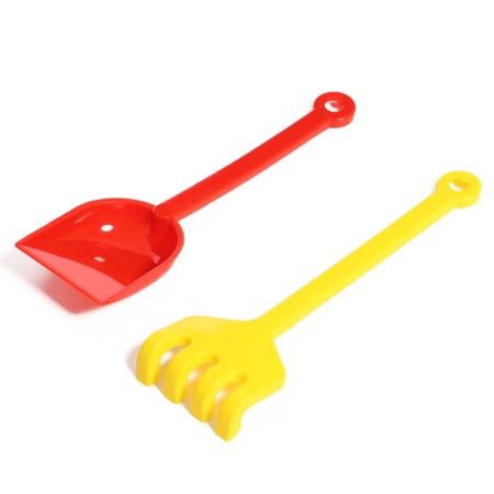 Set for playing in sand No. 106: bucket 0.3 l, sieve, scoop, rake, machine "Bublik"-5