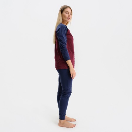 Women's costume (pants/jumper), indigo color/burgundy, size 48-3
