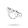 Pecado BDSM bracelets, mini with rounded corners, genuine leather, white
