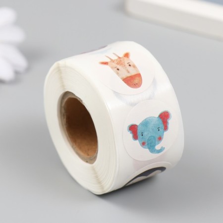 Stick Paper "Drawn Beasts" d = 2.5 cm 500 pcs in a roll 3x6.5x6.5 cm-1