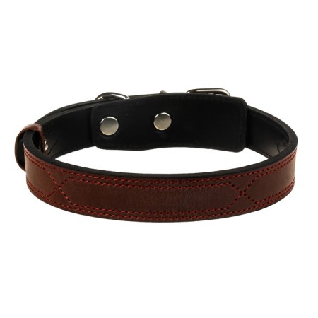 Collar zoonik "premium-classic" Leather double, 51-65 x 3 cm, cognac-1