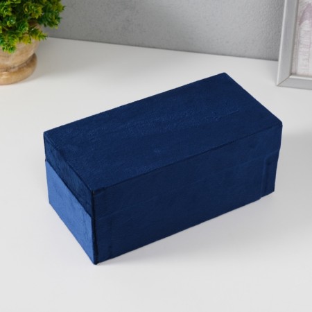 Casket Textile "Sea" blue 10x20x9 cm-3