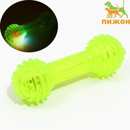 The toy luminous for dogs "Round bone", TPR, 15 cm, yellow-1
