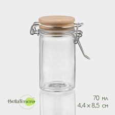 Баночка стеклянная для специй с бугельным замком BellaTenero «Эко», 70 мл, 4,4×8,5 см