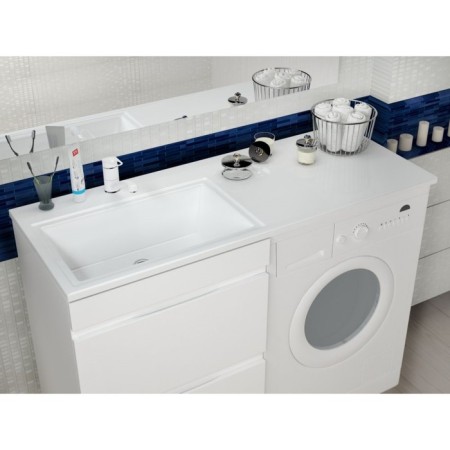 Sink over the Uperwood washing machine Marsal 120 cm, left, white