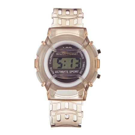 Watch is electronic, children's, D-4 cm, L-22 cm strap, dark gray, transparent