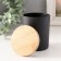 Bank for candles glass with a black matte lid 220 ml 7x7x8.4 cm