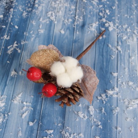 Decor "Winter Dreams" Berries Cotton 12 cm