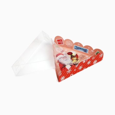 Box for confectionery with PVC lid "Winter Post", 18 x 4 cm, New Year-3