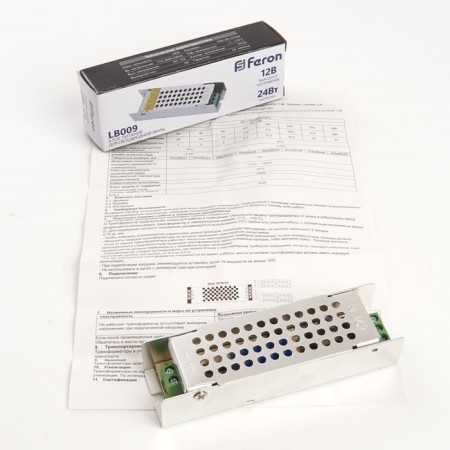 Electronic transformer for 12 W LED tape, Feron, LB009, 2A, 24 W-5