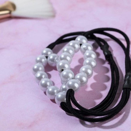 Hair gum with beads "Dark Beauty", 2 pcs.-2