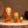 Matryoshka "Strawberry", orange dress, 3 puppet, 10-12 cm