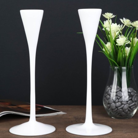 Glass "Narrow glass" White set 2 pcs 28.5x10.5x10.5 cm
