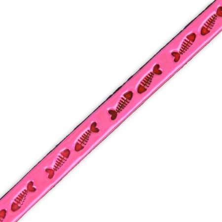 Fly collar with reflective coating "fish", 30 x 1 cm, pink-3