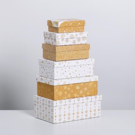 A set of boxes 10 in 1 “snowflakes”, 12 x 7 x 4 - 32.5 x 20 x, New Year-2