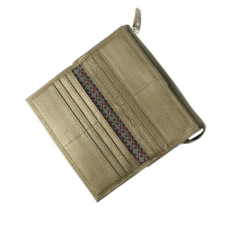 Wallet, magnet, 18 pockets, 1 department for trifles, n/k oliv metallic-1