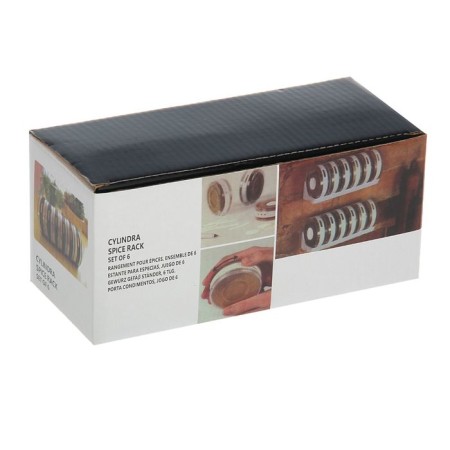 Set for spices "Cylinder", 6 pcs on a stand, color mix-5