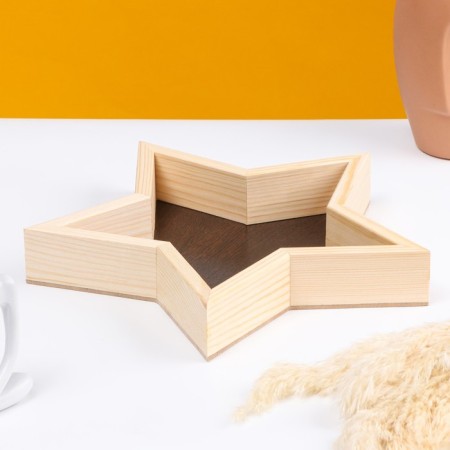 Wooden Kashpo 29 × 29 × 4.5 cm "Star", naturally give beautifully
