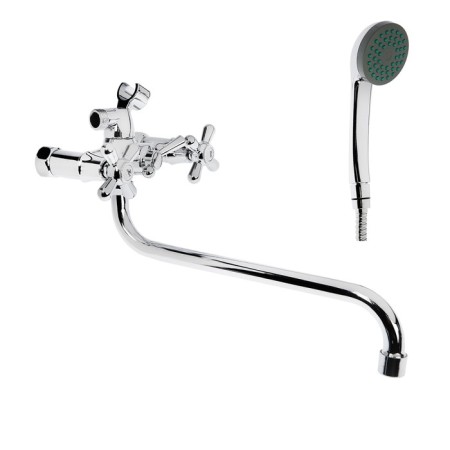 ROEGEN RP120A bath mixer, two -wound, with shower set, zinc, chrome