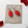 Earrings "Nutel" Ellipse, red color in black silver