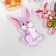 Stick silicone with sparkles on the glass "Rabbits" 18.5x17 cm