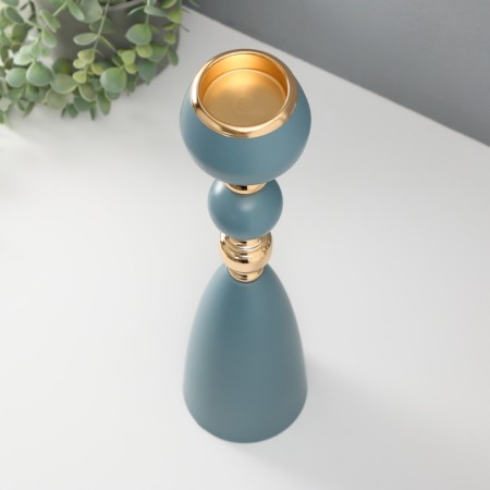 Summary metal per 1 candle "Blue lagoon" d = 5 cm gold 10x10x40.5 cm-2
