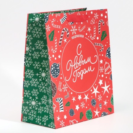 Laminated vertical package “Happy New Year”, Ml 23 x 27 x 11.5 cm, New Year-2