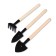 A set of garden tools, 3 objects: rake, 2 blades, length 24 cm, wooden handles, Greengo