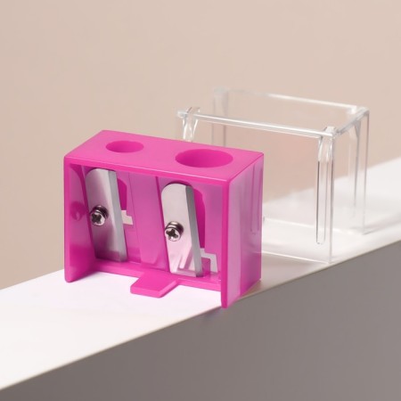 Cosmetic sharpener, with a lid, double, mix color-4