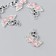 Decor for creativity metal, rhinestones "Two swan" silver, pink 1.5x1.8 cm