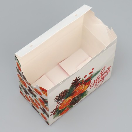 Box for sweets “Happy New Year!”, Oranges, 10 x 18 x 14 cm, New Year-4