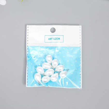 Decor for creativity Plastic "Pearl-boat with a loop" set 10 pcs 1.4x1 cm-4