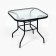 Set of garden furniture: square table and 2 brown stools
