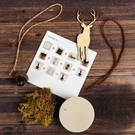 Set for creativity - Create a Christmas tree decoration "Deer on a stand with a bow"-2