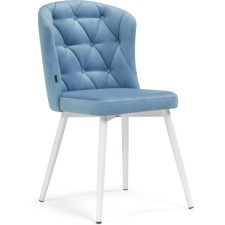 Chair on a metal frame Alissum Velutto 46 metal/velor, white/blue 48x54x85 cm