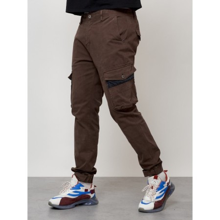 Cargo jeans men, size 48, brown color-5