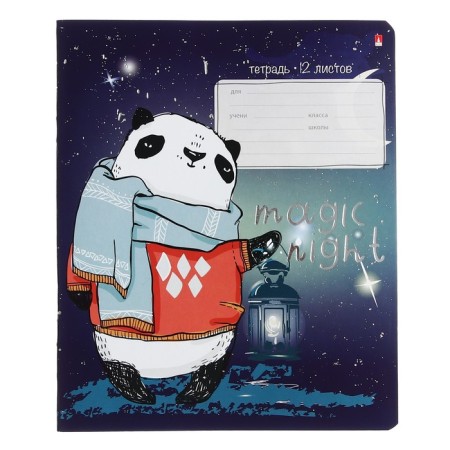 Notebook 12 sheets in the Magic Night line, covered cardboard, foil, mix-5