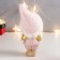 Souvenir Polystone "Baby-Angel in a pink, with a golden heart" 18x6.5x5 cm