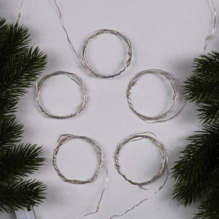 Set of garlands "Thread" 1 m Rosa, IP20, silver thread, 10 LED, white glow, 3 modes, AG13x3, 5 pcs.-1