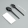 A set of disposable dishes "Fork, spoon, napkin. Bum., Toothpick" Black, 16.5 cm