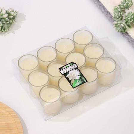 A set of aromatic candles in a glass "Jasminovid Madren", 12 pcs, 4.5x5 cm-3