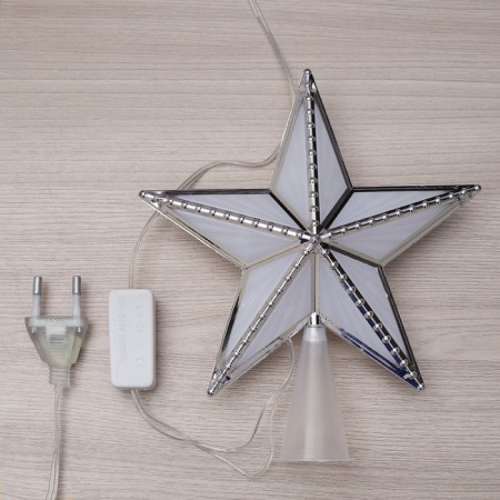 LED top for the Christmas tree “Silver Star” 16 cm, 10 LED, wire 2 meters, 220 V, glow of multi-3