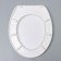 A toilet seat with a lid, snow-white color