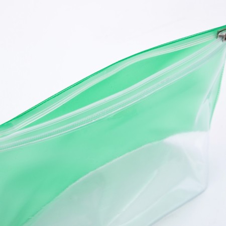 Cosmetic bag with zip-gl, green/transparent color-4
