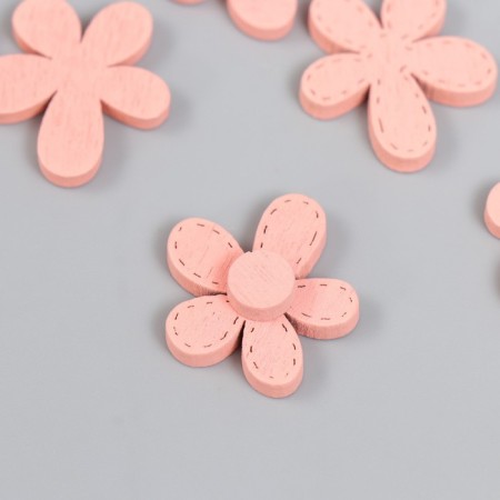Decor for creativity tree "Chamomile and core" set 10+10 pcs Pink powder 2.3x2 cm-4