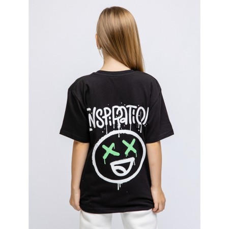 Children's T -shirt, height 116 cm, black color-3